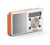 TechniSat DIGITRADIO 1 - Radio Dab+ Portable avec Batterie (Dab, FM, Haut-parleurs, Prise Casque, Mémoire de favoris, Ecran OLED, Petit, 1 Watt RMS) Orange/Argent