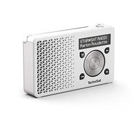 TechniSat DIGITRADIO 1 - Radio Dab+ Portable avec Batterie (Dab, FM, Haut-parleurs, Prise Casque, Mémoire de favoris, Ecran OLED, Petit, 1 Watt RMS) Blanc/Argent