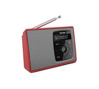 TechniSat DIGITRADIO 2 - Radio Portable Dab+/FM avec Batterie (avec Streaming Audio Bluetooth, Fonction réveil, écran OLED, Prise Casque, Haut-Parleur 1 W RMS), Rouge/argenté
