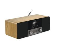 TechniSat DIGITRADIO 3 - Radio compact stéréo DAB (DAB+, FM, Lecteur CD, Bluetooth, USB, Prise casque, Entrée AUX, Radio-réveil, Ecran OLED, 20 Watt RMS) chêne