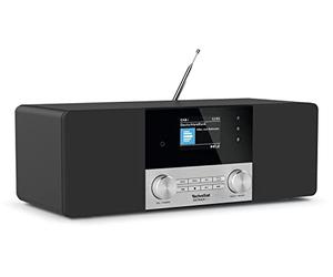 TechniSat DIGITRADIO 4 C - Radio numérique stéréo, Dab+, FM, écran Couleur | streaming audio Bluetooth, prise casque, entrée AUX, radio-réveil, écran OLED, 20 watts RMS, haut-parleur Elac, noir