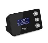 TechniSat DIGITRADIO 50 SE - Radio-réveil (DAB+/FM, écran à intensité variable, réveil avec deux heures de réveil réglables, snooze, minuterie de sommeil, 1,5 W, prise casque, charge USB) Noir