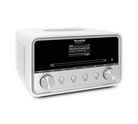 TechniSat DIGITRADIO 586 - Radio hybride DAB+ (radio Internet, FM, Bluetooth, Spotify, Charge sans fil, application de contrôle OLED, USB, CD, MP3, AUX, 20 W, système compact, télécommande)Blanc