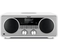 TechniSat DIGITRADIO 602, weiß/silber Radio-lecteur CD Internet DAB+, FM AUX, Bluetooth, CD, DAB+, radio internet, MP3, FM, USB, WiFi avec télécommande, charge