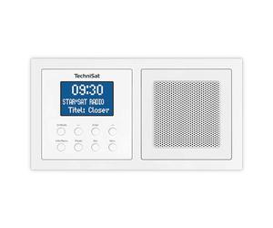 TechniSat DIGITRADIO UP 1 - Radio encastrable Dab+ avec réception Bluetooth | Pour toute boîte d'encastrement double, DAB+, FM, écran LCD réglable, réveil, minuterie veille, 2 W, égaliseur, Blanc