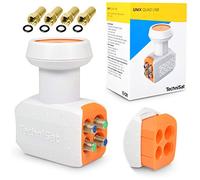TechniSat LNB Quad pour 4 récepteurs TV - Connexion directe avec protection contre les intempéries Unix Digital UHD 4K Ultra HD Full HDTV + 4 fiches F
