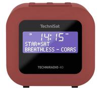 TechniSat TECHNIRADIO 40 - Réveil Radio Dab+ (Dab, FM, réveil avec Deux Temps de réveil réglables, minuteur, Fonction Snooze, écran LCD réglable, Fonction de Recharge USB) Rouge