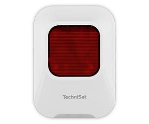 TechniSat TECHNISMART Sirène intérieure - Extension pour le système d'alarme TECHNISMART (alarme anti-effraction, volume de 90 dB, lumière pulsée rouge, fonctionnement sur batterie sans fil, insertion