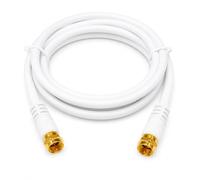 TechniSat TK Basic Câble d'antenne TV satellite avec connecteurs plaqués or, 4 blindages, fiche F vers fiche F, câble d'antenne pour DVB-C, DVB-T, DVB-S2 Blanc 2 m
