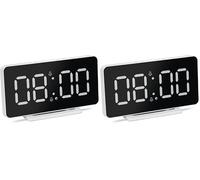 TechniSat Viola AC-1 Réveil numérique avec Grand écran LCD de 4,5 Pouces (Affichage de l'heure, de la Date et de la température, intensité Variable, 2 alarmes, Alimentation Secteur - Bloc (Lot de 2)