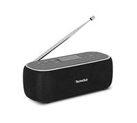 TechniSat VIOLA BT 1 - enceinte Bluetooth portable avec radio numérique DAB+ (FM, horloge, minuterie, mémoire des favoris, écran LCD, fonction mains libres, AUX, batterie rechargeable, 6W) noir/gris