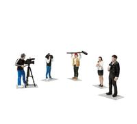 TechnixLabz Lot de 5 figurines « Reporter et caméraman » à l'échelle 1:64 (5 pièces), figurines miniatures photographiques, accessoires pour scènes urbaines