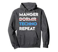 techno addict manger dormir techno repeat idée drôle fans Sweat à Capuche