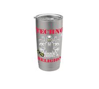 Techno est ma religion: Conception DJ multitâche ! Gobelet isotherme en acier inoxydable double paroi
