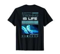 Techno is life Rave EDM papillon Hardtechno Trance Acid T-Shirt