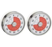 techno line KZW Timer analogique Courte durée en métal (Lot de 2)