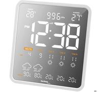 Technoline WD3035 WLAN - Station météo et horloge en un, température extérieure, prévisions météo pour les 4 prochains jours, transmission des données sur le smartphone, affichage de la probabilité de