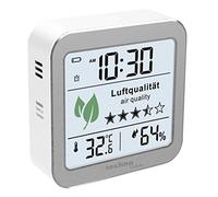techno line WL1020 Moniteur de qualité de l'air ambiant, successeur du WL1005, Affichage de la température, Affichage de l'humidité, Alarme de Mauvaise qualité de l'air, Argent, Blanc