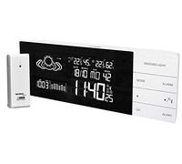 techno line WS 6870 Station Météo avec Horloge Radio-Pilotée/Réglage Manuel en Option Plastique Noir/Blanc