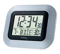 techno line WS 8005 Horloge murales Radio-pilotée (Argent-Noir avec Batteries)