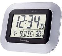Horloge murale Techno Line WS 8005 radiopiloté(e) 228 mm x 180 mm x 28 mm argent, noir