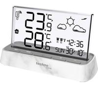 Technoline WS6782 - La station météo sans fil élégante avec écran transparent, température intérieure et température extérieure, et prévision météo précise