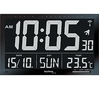 techno line WS8007 Horloge Radio- Pilotée Noir