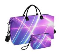 Techno Lines Sac de voyage étanche avec trousse de toilette Bleu/violet, Lignes techno bleu-violet, 1 size