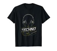 Techno Music Lover Câble Casque Pulse T-Shirt Graphique avec Valeur, Homme, Noir, XL