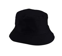 Techno Outfit Chapeau bob réversible unisexe double face tendance en toile sergé de coton chapeau de pêche au soleil chapeau tendance chapeau seau bière, Noir , Taille unique