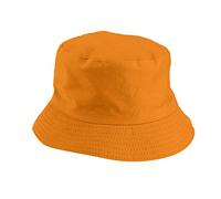 Techno Outfit Chapeau bob réversible unisexe double face tendance en toile sergé de coton chapeau de pêche au soleil chapeau tendance chapeau seau bière, Orange, Taille unique