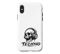 Techno Skull Casque T-Shirt - EDM Trance Rave Festival Coque pour iPhone X/XS