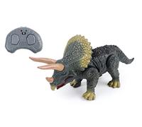 TECHNOBOT - Dinosaure Tricératops - Sonore et Lumineux - Commande Infrarouge - Portée 10 m - 088363 - Gris - 25 cm - Plastique - Piles Incluses - À Partir de 4 Ans