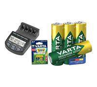 Technoline BC 700 Kit Chargeur de Piles Noir Set BC 700 avec V5716 (2600 mAh) Noir (Import Royaume Uni) & Varta Accu prêt à l'emploi - Batterie Rechargeable Mignon AA Ni-Mh (4-Pack, 2600 mAh)