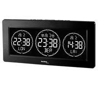 Technoline Horloge numérique Mondiale, 3 affichages de l'heure, programmable Librement (affichez Votre Lieu de résidence), écran LED, Bloc d'alimentation, Noir