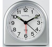 Technoline Modell SD - Réveil analogique à quartz avec aiguilles luminescentes et alarme de réveil en argent