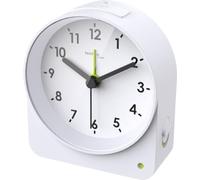 Technoline Réveil à quartz analogique avec veilleuse - Fonction snooze - Éclairage - Alarme puissante - Mouvement à quartz silencieux - Fonctionne avec 2 piles AA - Réveil compact pour chambre à