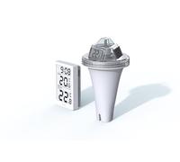 WS9079 Thermomètre de piscine numérique sans fil avec station, mesure la température de l'eau et transmet les données à la station via radio, station mesure également la température intérieure