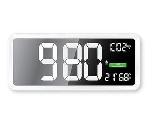 Technoline WL1040 Horloge Murale avec indicateur de CO2 et recommandations Graphiques de Ventilation Blanc