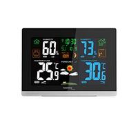 Technoline WS 6462 Station météo radio, température intérieure, température extérieure, humidité, pression atmosphérique, écran couleur, horloge radio, phases de lune noir brillant,horizontal