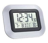 Horloge murale Techno Line WS 8005 radiopiloté(e) 228 mm x 180 mm x 28 mm argent, noir