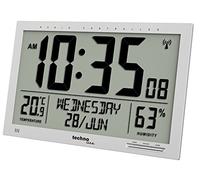 Horloge murale Techno Line WS 8013 radiopiloté(e) 369 mm x 270 mm x 24 mm argent grand écran