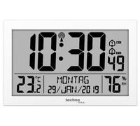 Technoline WS 8016 Horloge murale digitale sans fil avec affichage de la température, en plastique, blanc, 225 x 143 x 24 mm WS8016WEISS
