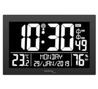 Technoline WS 8017 Horloge Murale Radio-pilotée avec température, humidité de l'air, Date, Jour, 2 alarmes