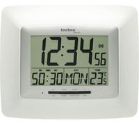 Technoline WS 8100 Horloge murale blanche DCF-77 Horloge murale numérique affichage 12/24 h