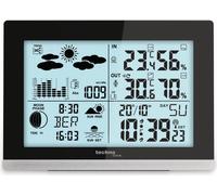 Technoline WS6762 Station météo moderne avec horloge radio et émetteur extérieur Noir Nouveau