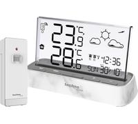 Technoline WS6782 - La station météo sans fil élégante avec écran transparent, température intérieure et température extérieure, et prévision météo précise