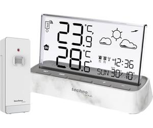 Technoline WS6782 - La station météo sans fil élégante avec écran transparent, température intérieure et température extérieure, et prévision météo précise