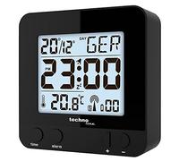 Technoline WT 235 Réveil radio-piloté avec capteur tactile, 8 x 2,5 x 8 cm (noir avec piles)
