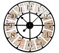 Technoline WT1611 WT 1611 Grande Horloge Murale analogique à Quartz métal/MDF Marron Ø 58 cm